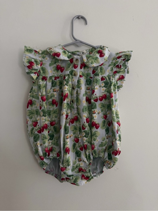 kate quinn Other - Kate Quinn Strawberry Bubble Romper 18-24 Months Cotton Peter Pan Collar